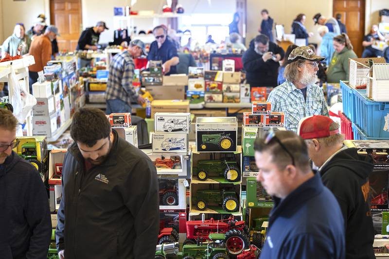 Visitors pack the Sublette Community Building Saturday, March 15, 2025, to check out the Farm Toy Show. The spot was one of five areas that had the toys on display.