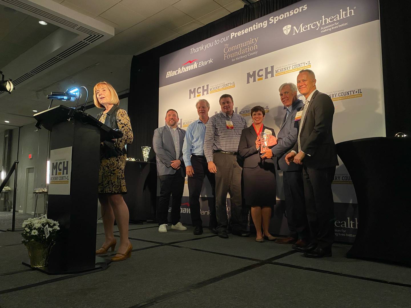 Mercyhealth, currently building a hospital in Crystal Lake, was honored as a Business Champion at the McHenry County Economic Development Corporation's  annual dinner on Tuesday, Nov. 1, 2022.
