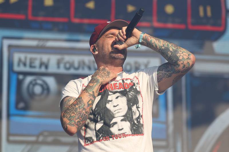 Jordan Pundik of New Found Glory performs at Riot Fest on Friday, Sept. 20, 2024 in Chicago.
