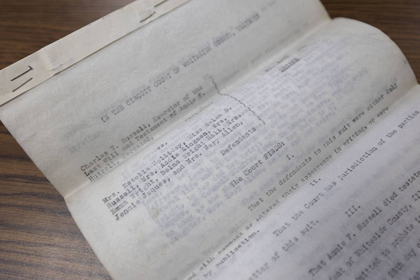 The money was willed to the township from Annie F. Russell.