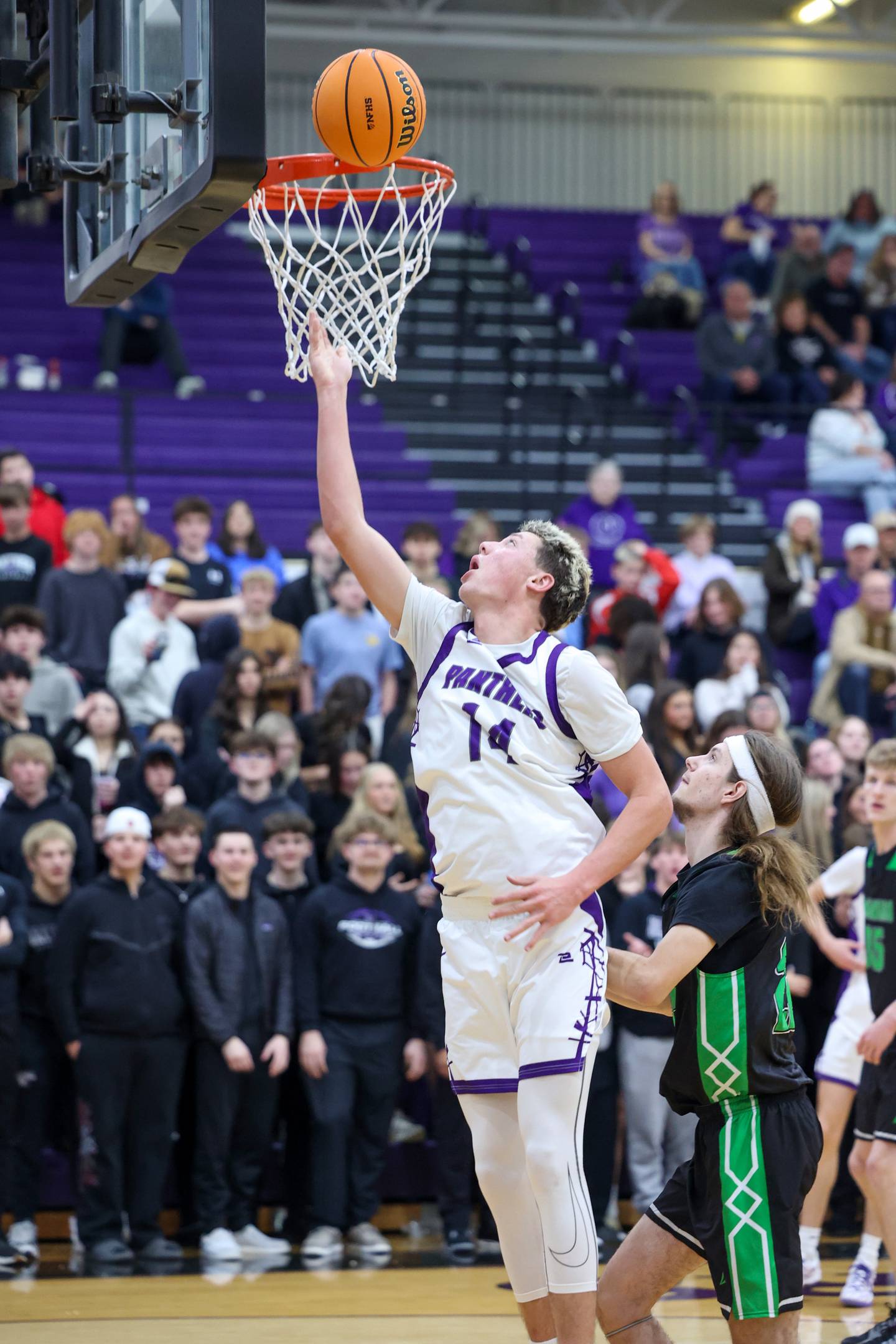 Manteno's Dylan Polito goes for a layup during Bishop McNamara's 61-24 victory over Manteno on Tuesday, Jan. 13, 2026.