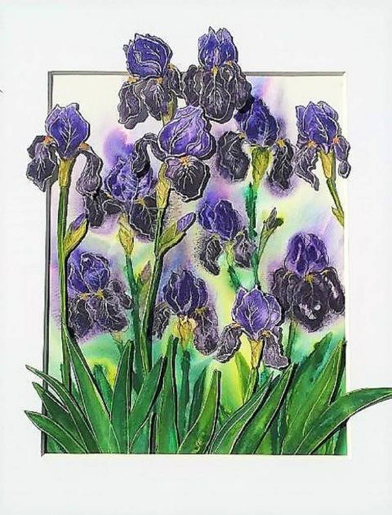 Floral watercolor painting created by artist Liz Waddington