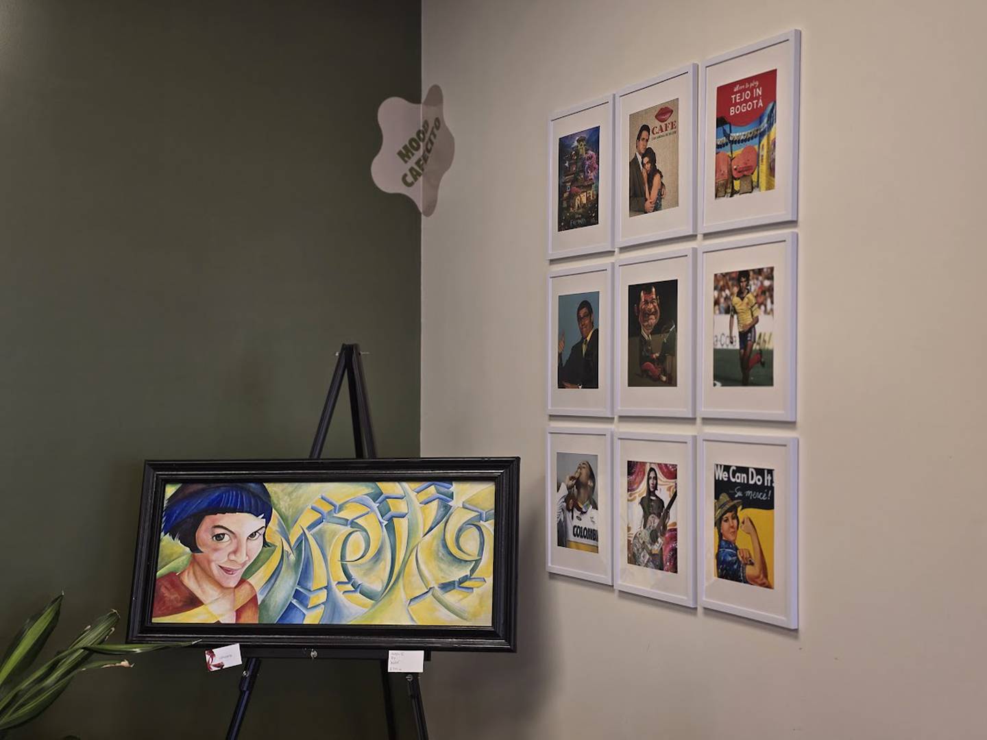 Original, in-house-created artwork is seen inside Sumercé Colombian Coffee Roasters in Crest Hill on Saturday, March 7, 2026.