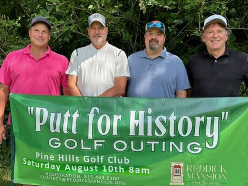 Brian Lehr, Rick Lehr, Rick Bacon and Dave VanDuzer got first place at the Reddick Mansion Association's fourth annual “Putt for History” Golf Outing on Aug. 10 at Pine Hills Golf Club. They were awarded $500 in cash.