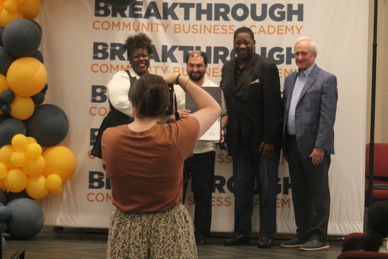 Fernando Correa walked in a graduation ceremony held Monday, June 2, 2025, at First United Methodist Church in DeKalb. He received a diploma for his participation in Breakthrough Community Business Academy's spring 2025 cohort.