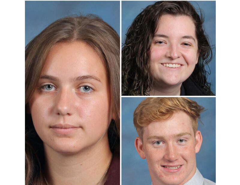 Joliet Catholic Academy recently announced its Students of the Month for January 2022 These are Betsy Kennedy (left), Ceara Johansson (top) and Michael Rouse (bottom).