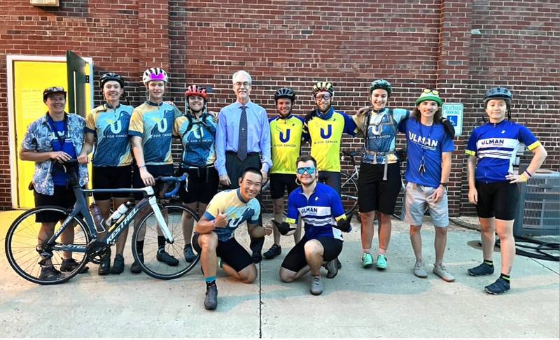 The group enjoyed showers and a swim in the pool at the Bureau County Metro Center and was also given a dinner at the Open Prairie United Church of Christ. The group is pictured with Open Prairie's Pastor Adam Webber.