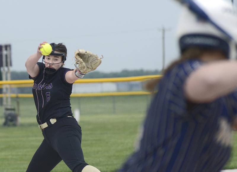 Serena starting pitcher Maddie Glade winds up during a pitch against Marquette Friday at Serena.