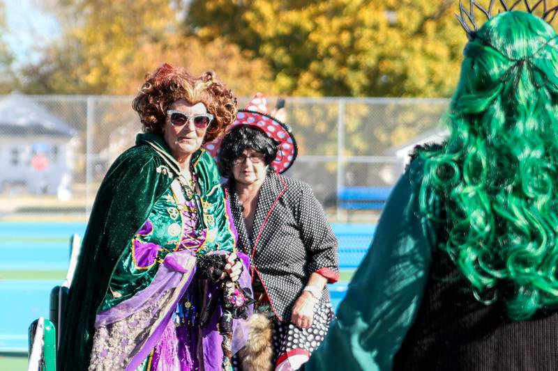 The “Hocus Pocus Hags” perform at the annual trick or treat at Washington park on Saturday, October 26, 2024 in Peru.