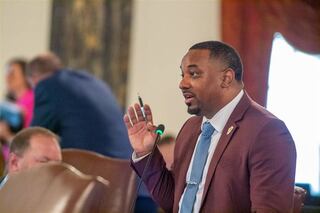 Sen. Willie Preston, D-Chicago, is pictured on the floor of the Illinois Senate last year. He advanced a measure through the Senate on bipartisan lines that would ban four widely used food additives.