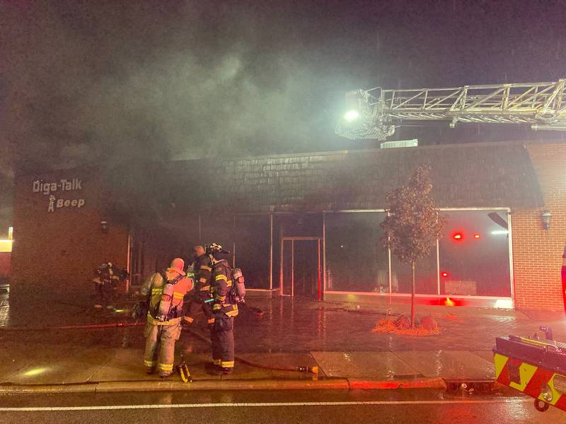 A heavy fire broke out at a one-story commercial building in Joliet on Saturday morning.