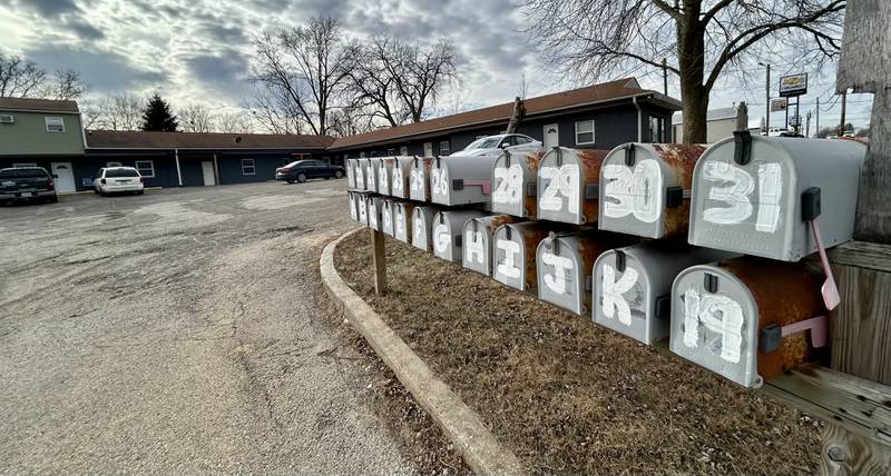Mailboxes stand at the newly renovated apartment complex at 631 E. Lincolnway in Morrison on Friday. Dec. 13, 2024.