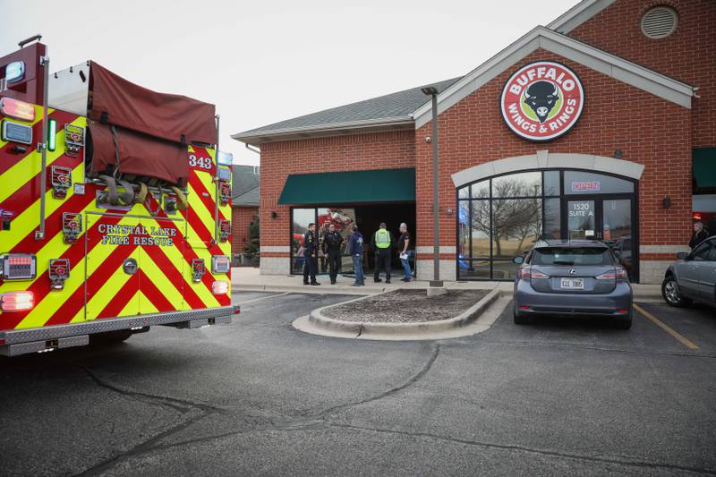 A car crashed into Wings and Rings, 1520 Carlemont Drive in Crystal Lake, on  Thursday, March 23, 2023.