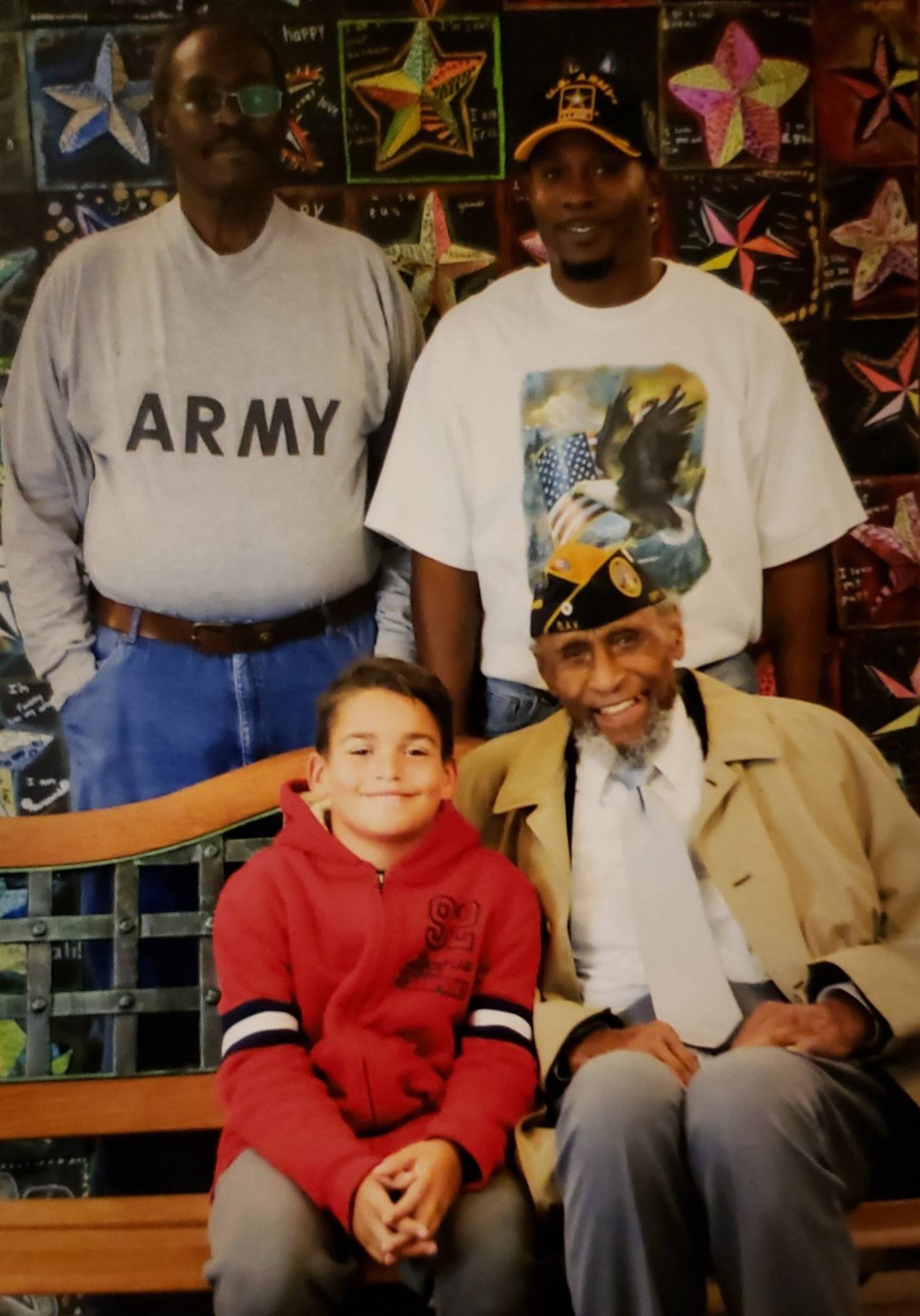 Ray Younger, Omar Walker and his son Andrew at Andrew's veterans day program in 2019