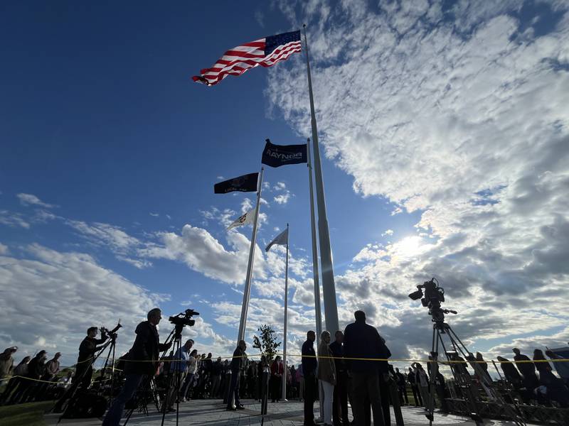 Raynor Garage Doors raised a giant American flag at its facility at 200 E. Corporate Drive in Dixon, Thursday, May 22.