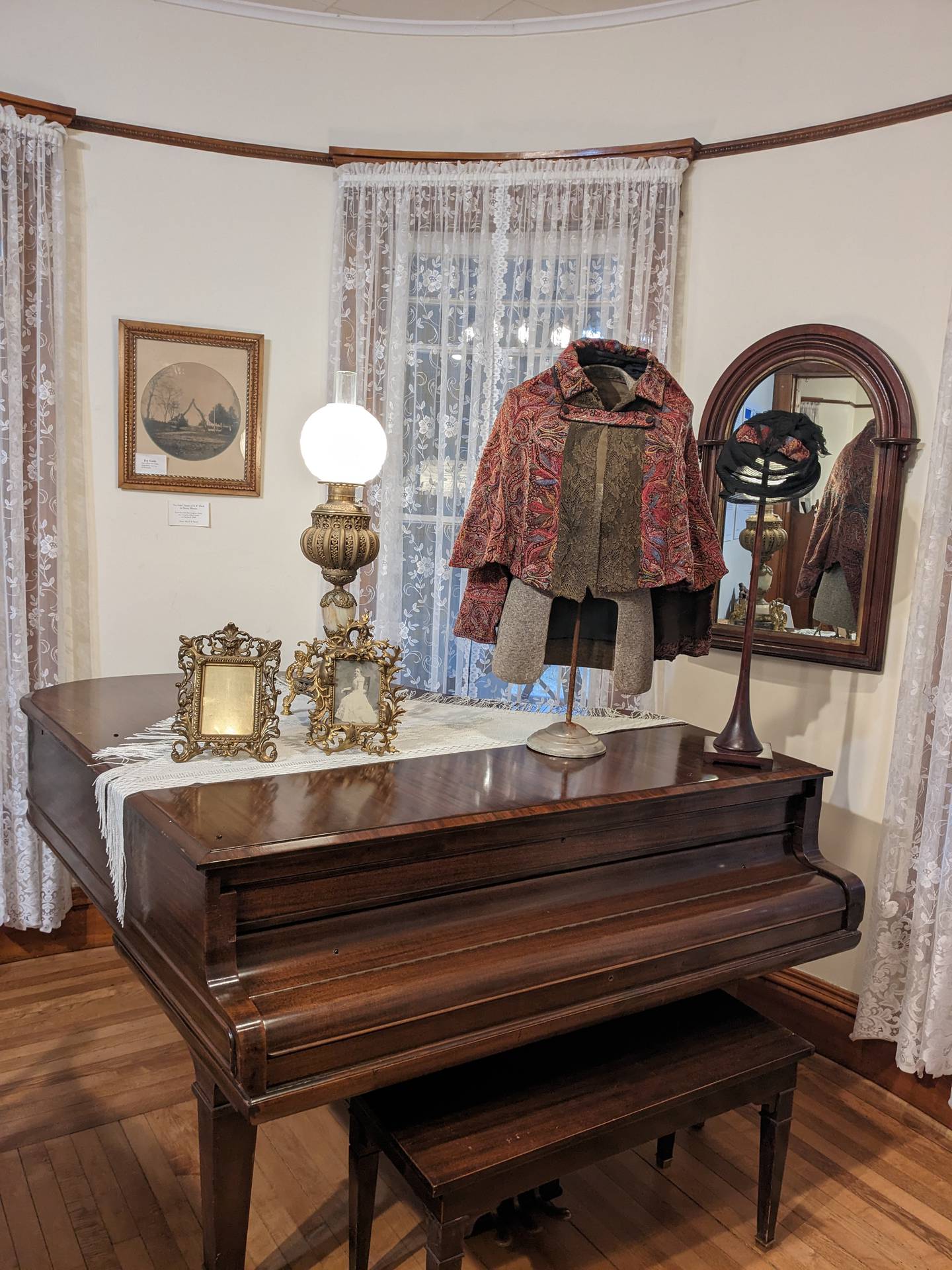 The exhibit was created by BCHS Curator Jessica Gray and takes an intimate look at the lives of Grace Clark Norris, her parents Same and Ann Clark, the early days of the Clarks’ marriage in Dover in the 1860′s and the building of their home in 1900 at 109 Park Avenue West in Princeton.
