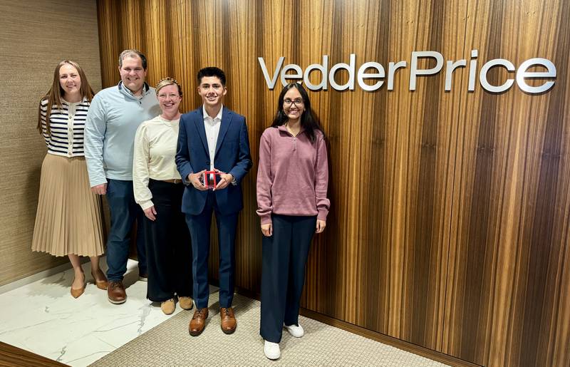 Quest Academy in Palatine proudly celebrates Rayan Zaidi, Class of 2025, for receiving a Patent Award from Vedder Price for his invention, PyroShield.