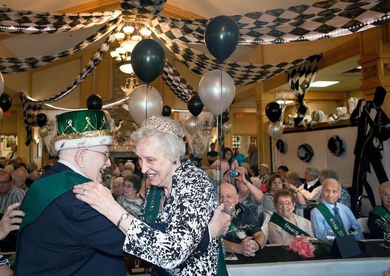 Bob McGarry and Ruth Koppen first dance together as The Timbers of Shorewood's 2016 King and Queen during the annual Seniors’ Senior Prom titled, “Top Hats & Bow Ties” June 24 in Shorewood,