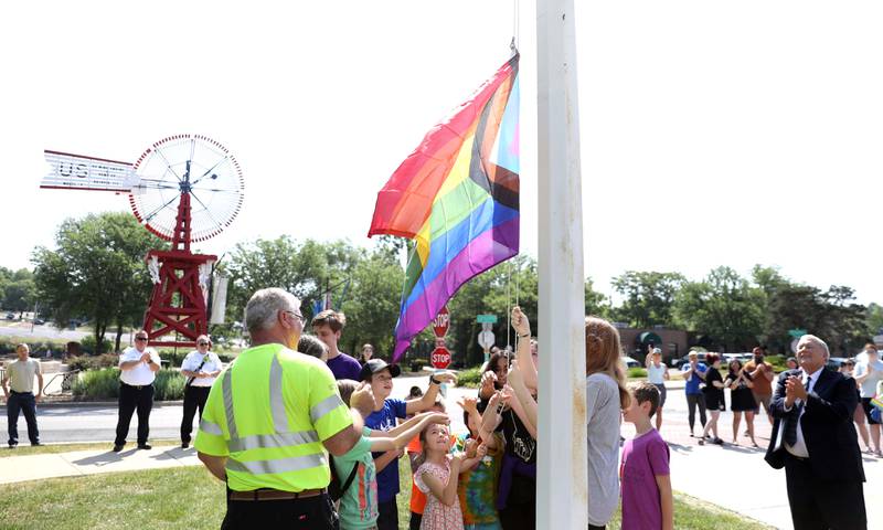 The City of Batavia kicks off Pride Month with the raising of the Pride flag across from City Hall on Thursday, June 1, 2023.