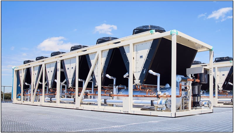 An example of waterless chillers used to cool servers in a proposed 560-acre Endeavour Energy data center in DeKalb.