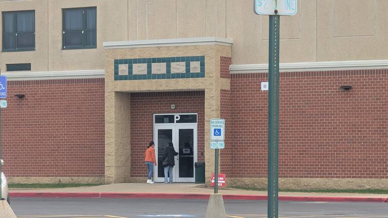 A person walks inside Plainfield High School – Central Campus on Tuesday, April 1, 2025. Plainfield High School – Central Campus served as a polling place on Tuesday.