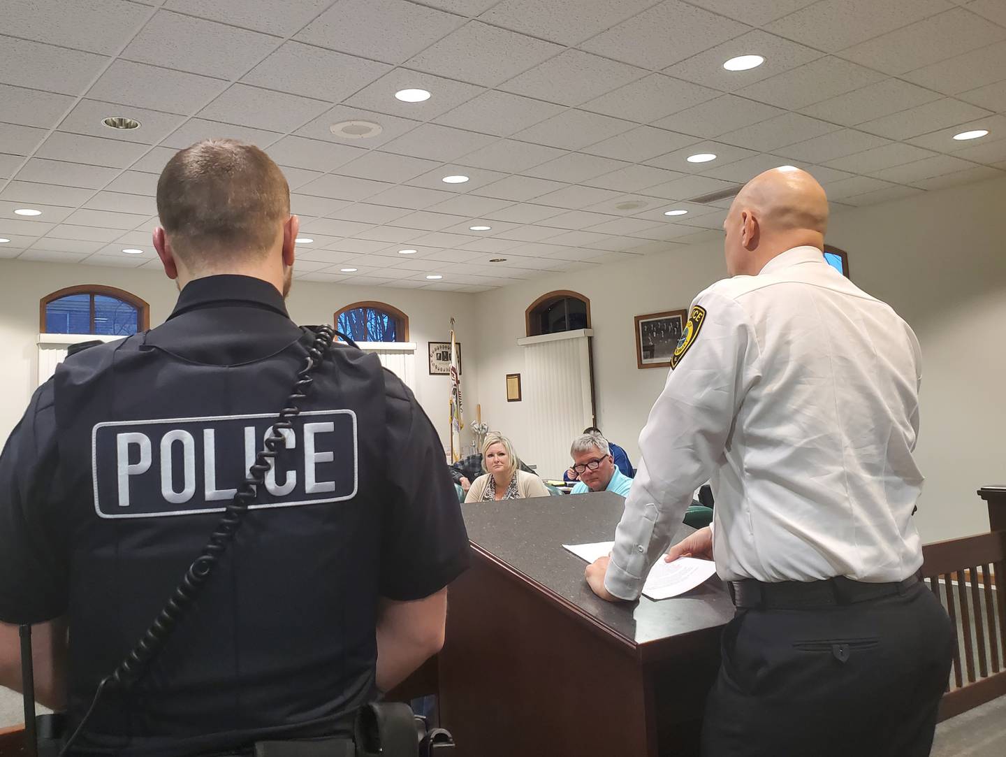 Aside from Kinkin, Curran introduced Officers Zane Behrens, Ryan Lutes and Jared Sadnick to members of the council. All officers went through a field training program with the department before being assigned to a patrol on their own.