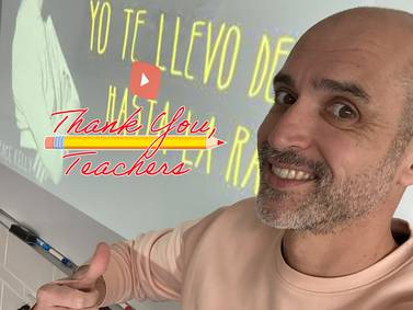 Woodstock educator from Spain uses wealth of experience - and his guitar – to share knowledge with students