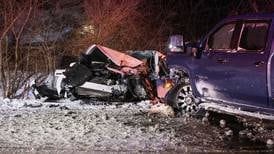 2 hospitalized after Harvard-area crash on snow-covered road