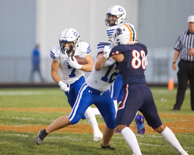 Geneva's Nelson Wendell runs the ball against Oswego on Friday, Sept. 5, 2025 in Oswego.