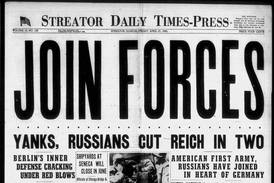 Historical covers for April 27: Join Forces: Yanks, Russians Cut Reich in Two