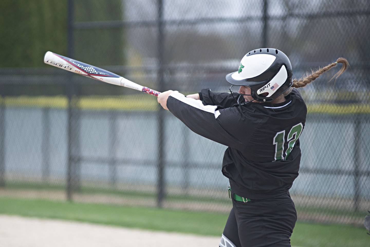 Rock Falls’ Katie Thatcher drives the ball for an RBI against North Boone Monday, April 25, 2022.