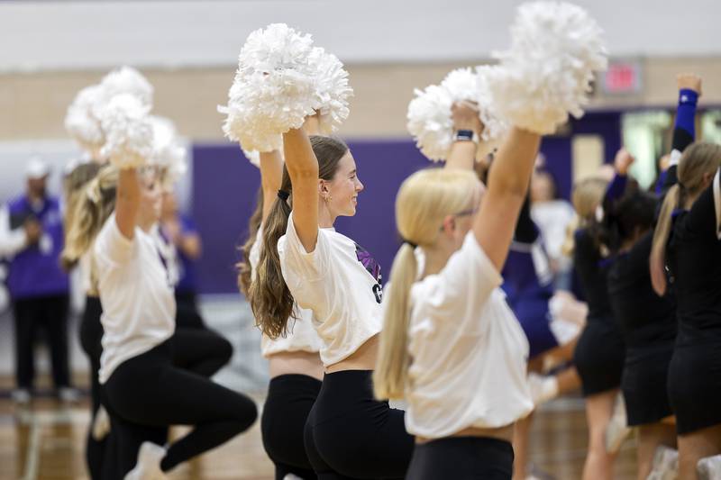 The Dixon dance team rallies the students during a pep assembly Friday, Sept. 27, 2024, at Dixon High School.