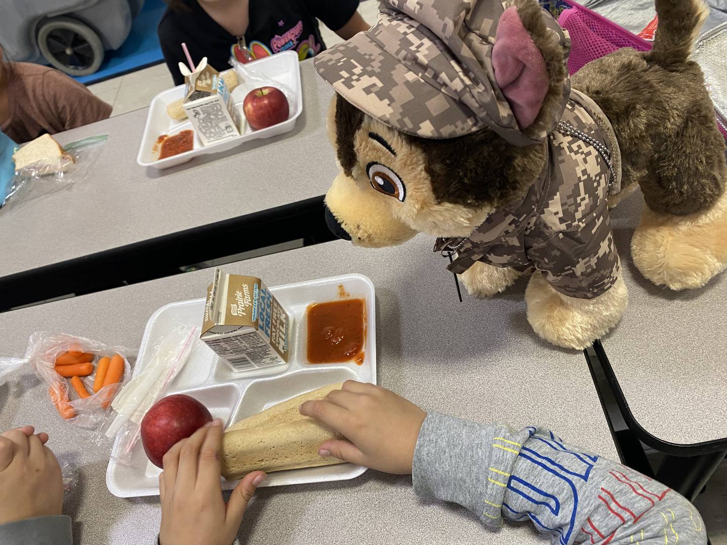 First graders in Sharlene Lee's class at Indian Hill Elementary in Round Lake Heights took Max around with them.