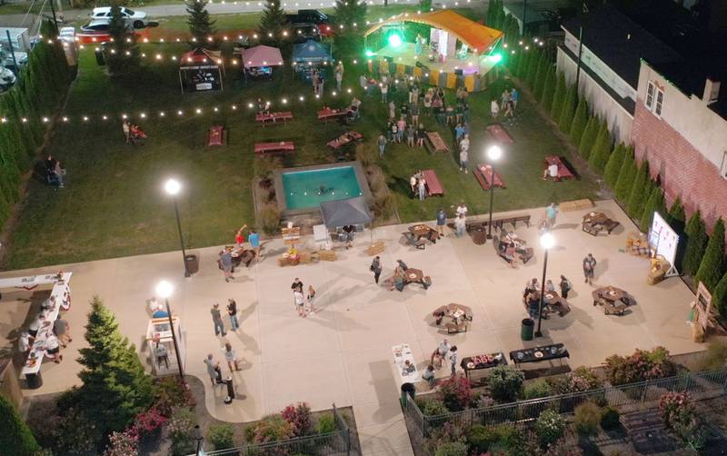 An aerial view of the  Boots, Brews and BBQ event on Saturday, Sept. 13, 2025 in Oglesby.