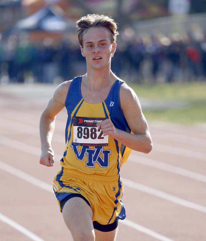 Aidan Murphy of Wheaton North during the IHSA Class 3A Lake Park cross country sectional  Saturday, Nov. 2, 2024 in Roselle.