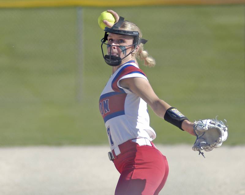 Morrison pitcher Bella Duncan pitches against Bureau Valley. The Bureau Valley Storm traveled to Morrison for a game against the Fillies on Friday, May 9th, 2025.