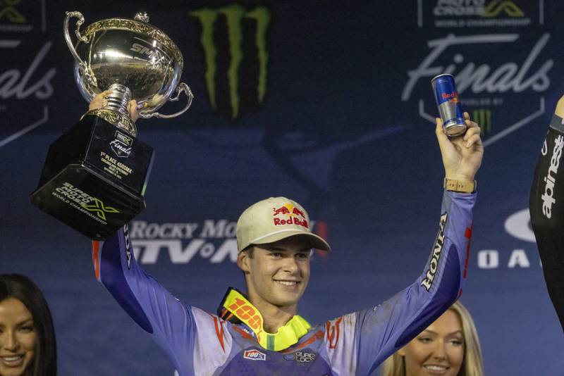 Jett Lawrence took the overall win in the 450cc division of the Super Motocross Finals at Chicagoland Speedway on September 16, 2023.