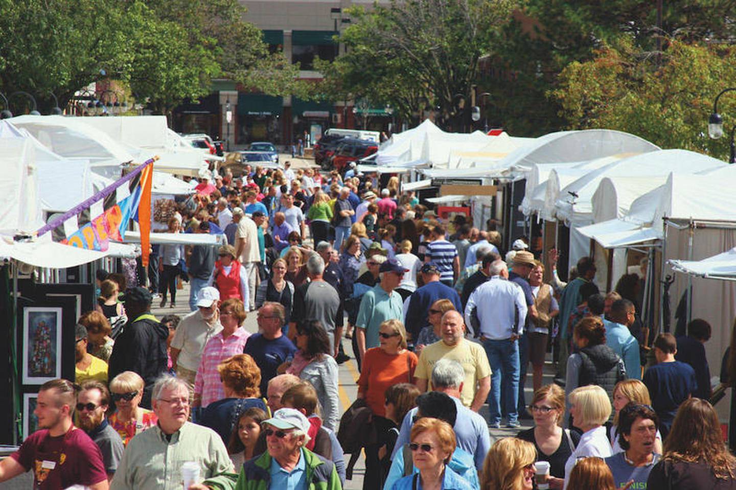 RIVERWALK ART FAIR

Downtown Naperville
Sept. 16-17

Nestled on the banks of the DuPage River, the Naperville Riverwalk is the perfect place to sit back and enjoy the scenery as well as artwork from the juried artists in one of the most notable art shows of the year. With an expected attendance of more than 70,000 people for the 32nd annual event, it’s an event not to be missed. More information is available at downtownnaperville.com.