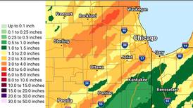 How much rain did areas of northern Illinois get?