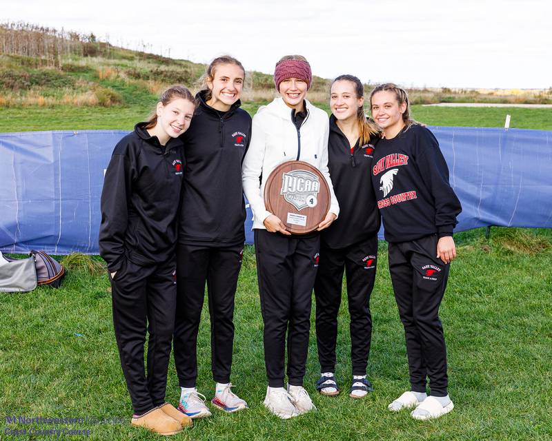 Jillian Hulsing (Bureau Valley) and Lexi Bohms (Malden) helped the Sauk Valley cross country team to a second-place finish in the Region IV Meet Saturday in Batavia.