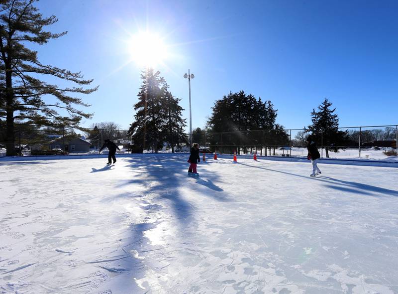 Skaters enjoy the Alexander Ice Rink on Saturday, Jan. 20, 2024 in Princeton. The ice rink is open noon to 8p.m. Monday through Thursday and noon to 7p.m. Friday, Saturday and Sunday. Stop by the front desk of the Bureau County Metro Center to rent skates for $5 a pair.