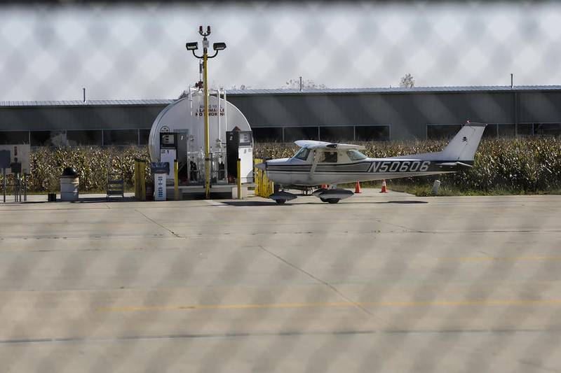 A plane is seen in October 2014 at Bult Field, which is part of the location of the planned South Suburban Airport. The state will put out a request for information on the project next week.