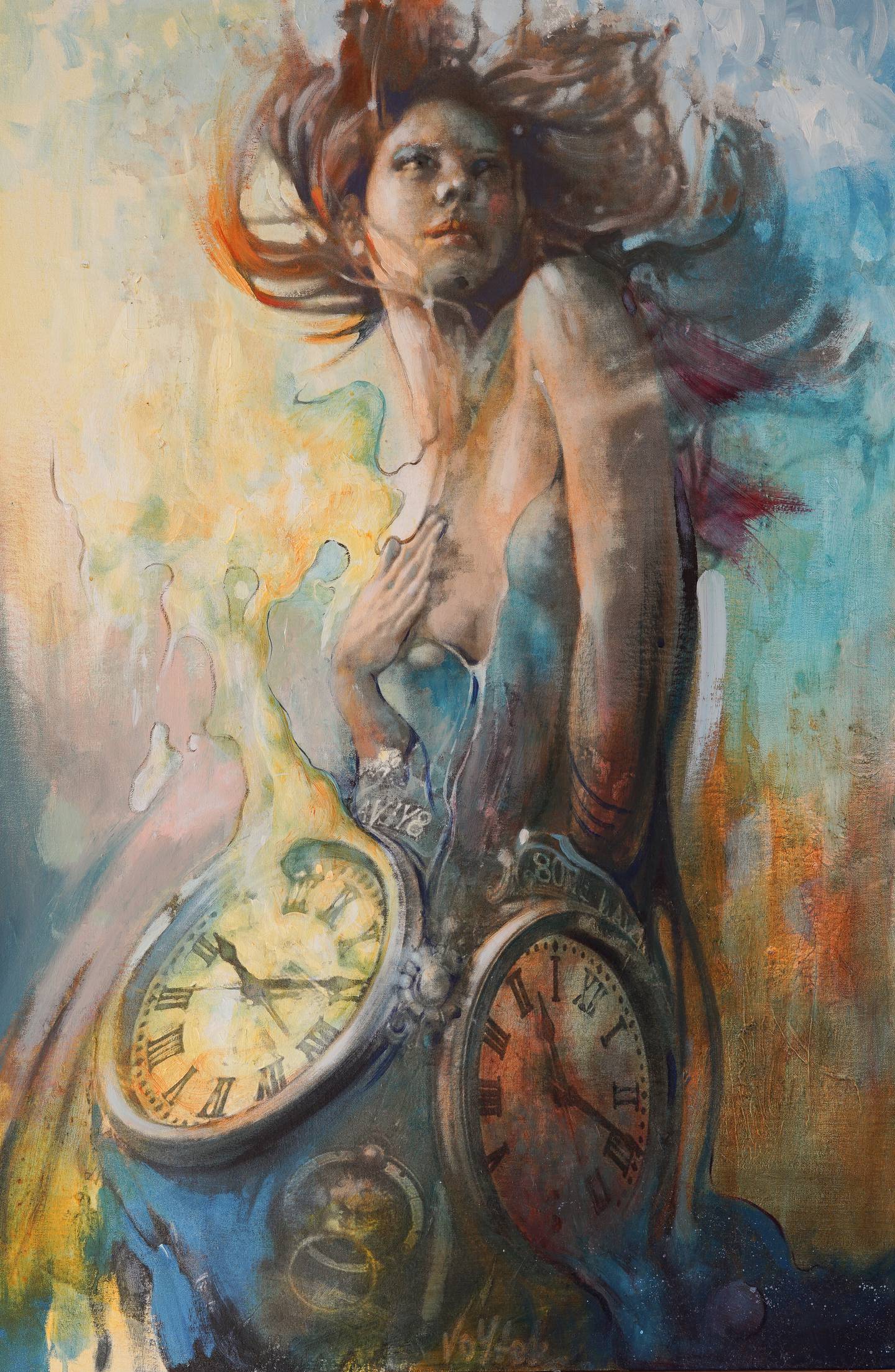 Artist Voytek's “Time Whisperer,” 37” x 52”, oil on canvas. 116 Gallery in St. Charles is hosting an opening for the Voytek exhibit Feb. 17, which will also serve as a fundraiser for Cal's Angels.
