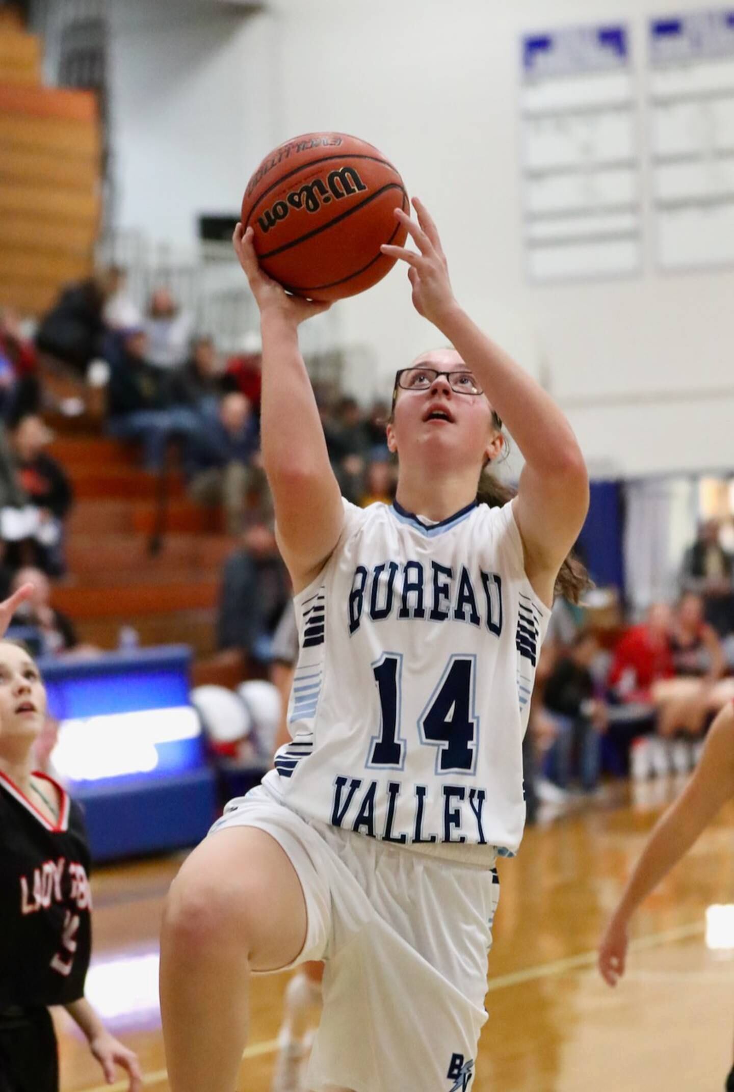 Bureau Valley's Lynzie Cady drives against drives against Stark County at Princeton Monday. The Storm won 41-31.