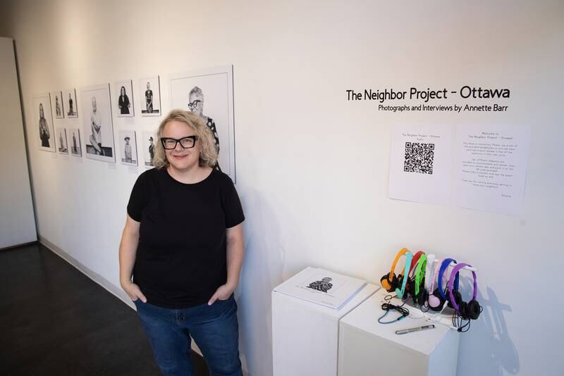 Photographer Annette Barr of Ottawa has created "The Neighbor Project," an interactive, multi-media display on seen at the CatsEye wine bar in Ottawa.