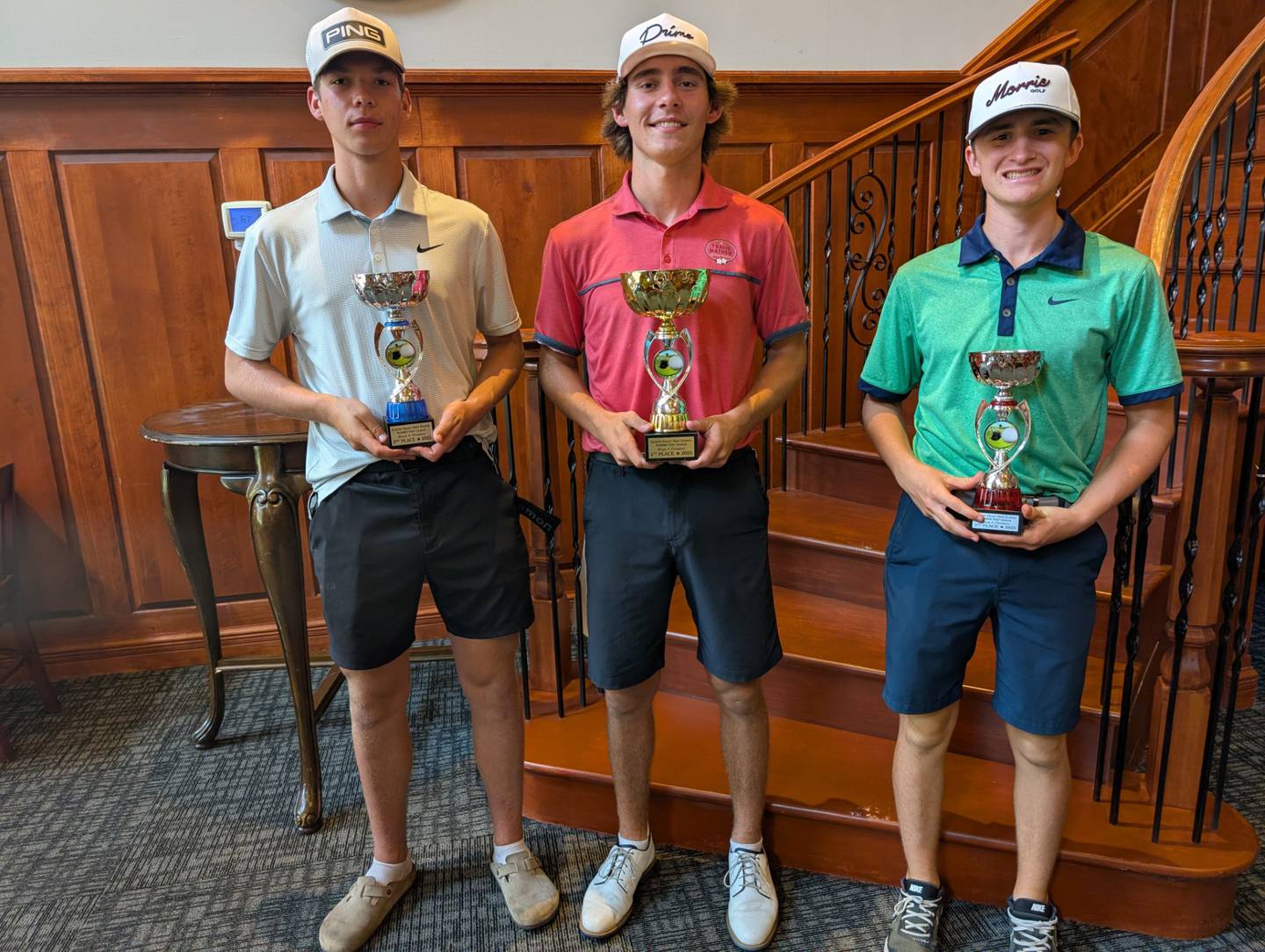 Carson Rowe (middle) of Henry Senachwine was the Boys A Divsiion of the Illinois Valley Summer league with Brennen Stillwell (left) of Streator and Braden Wickkiser (right) of Morris third.
