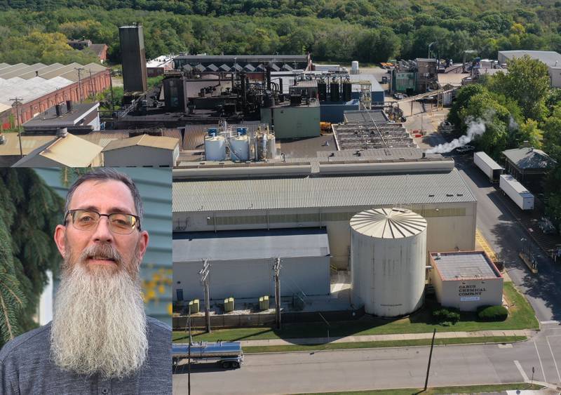 An aerial view of Carus Chemical Company on Tuesday, Sept. 23, 2025 in La Salle.