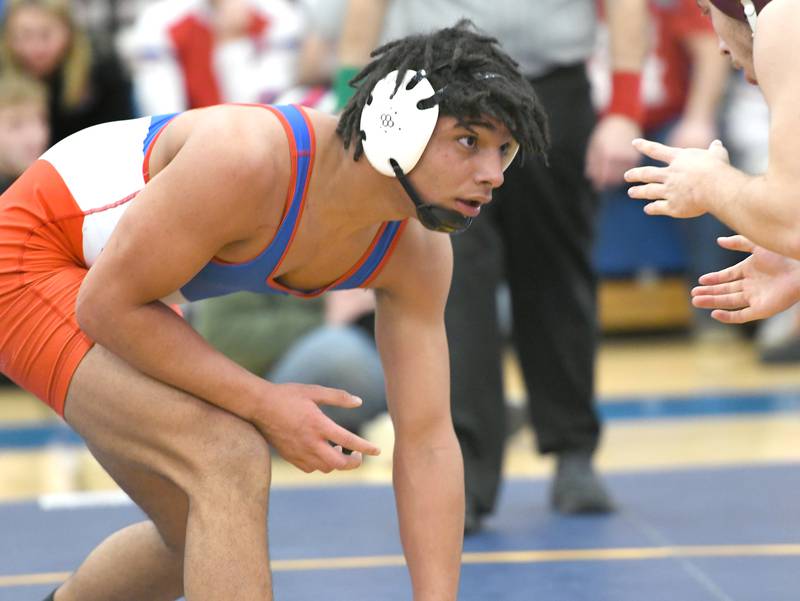 Oregon's Quentin Barry wrestles at the 1A Wrestling Regional at Eastland High School on Saturday, Feb. 4.