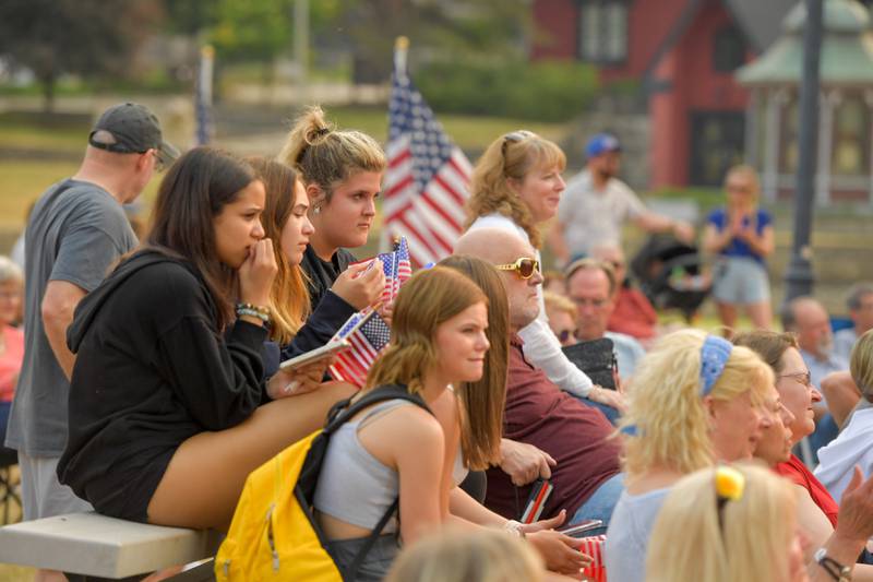 The bleachers and lawn were filled with people to celebrate the annual Batavia Flag Day Ceremony on Wednesday, June 14, 2023.