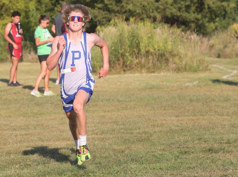 Princeton's Augustus Swanson, runs during the Ottawa Nautical Mile Relay on Tuesday, Sept. 2, 2025 at Catlin Park in Ottawa.